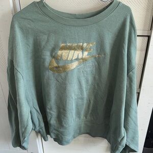 Nike Mint Sweatshirt with Metallic Gold Logo